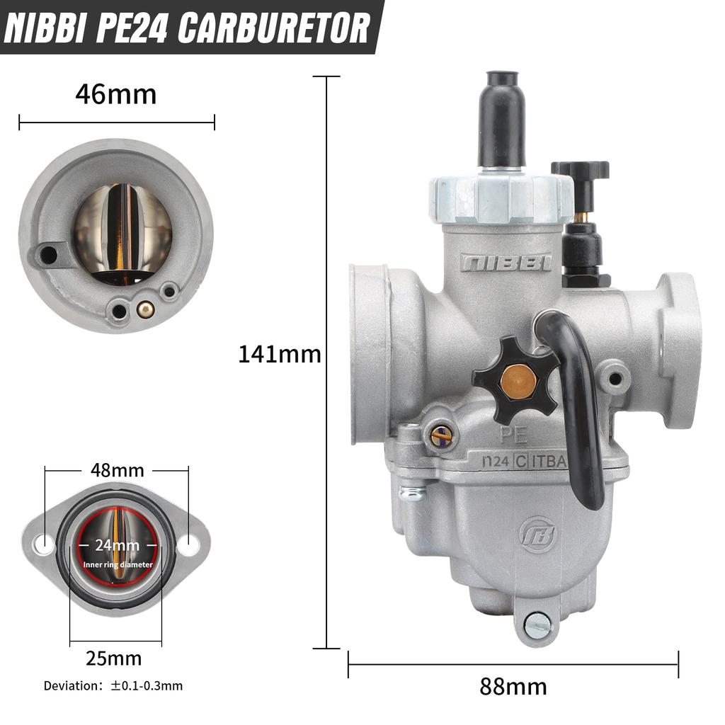 NIBBI Carburetor For 50cc To 350cc 2T 4T Engine PE Flange Motorcycle Carburetors For GY6 YAMAHA JOG SUZUKI HONDA Atv Pitbike