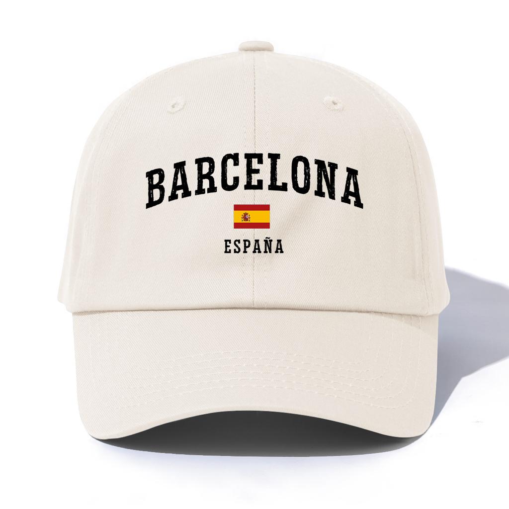 Кепка-бейсболка BARCELONA с принтом для взрослыхМинималистичный Ретро Стиль Повседневная Мягкая Регулируемая Папина КепкаИдеально В Качестве Подарка