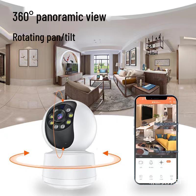 Монитор ночного видения 360°: HD-камера наблюдения с подключением к мобильному телефону и полным вращением, без слепых зон
