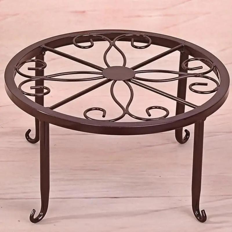 Plant Flower Stand Balcony Home Decoration Stand Retro Wrought Iron Potted Plant Standing Flower Pot Shelf Display Stand Garden LS