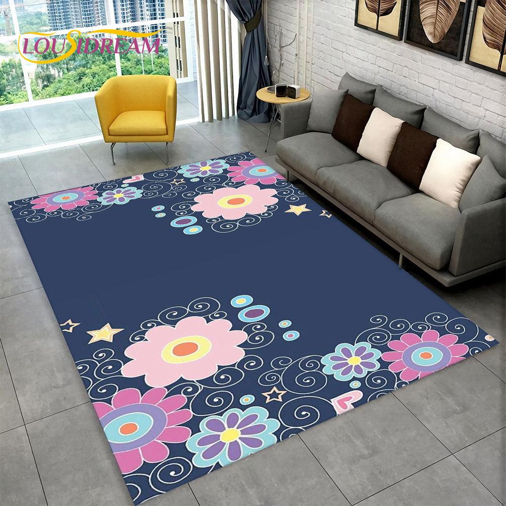 3D Nordic Luxury Flower Floral Area Rug Large, ковер для дома, гостиной, спальни, дивана, коврика для двери, декора, детские нескользящие коврики