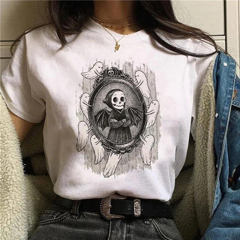 Clothes 90s Halloween Witch Style Trend Short Sleeve Womens Tshirt Plus Size Print Top Graphic Aesthetic Women