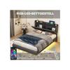 Lit - MUVOE - 140x200 cm - Prise USB - LED multicolore - Tissu doux