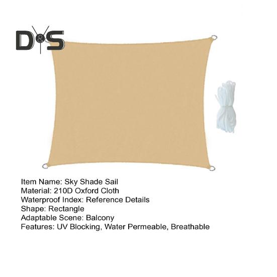 Уличный солнцезащитный парус с ветрозащитной веревкой, прямоугольный навес с защитой от ультрафиолета, проницаемый, дышащий, прочный, для террасы, заднего двора, патио