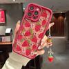 Чехол для телефона с рисунком «Цветок и клубника» для iPhone 17 16 15 14 13 12 11 Pro Max 16E XS X XR 7 8 Plus Силиконовый чехол