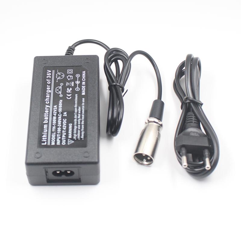 42V 2A 42V2A Charger For 36V 18650 Lithium Battery Pack With 3-Pin XLR Socket Connector EU US AU UK