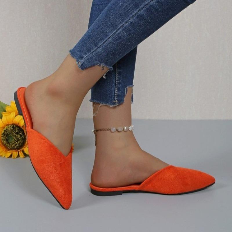 2024 Новая мода Летняя мода Новые однотонные остроносые сексуальные босоножки Удобные и повседневные босоножки на низком каблуке для женщин
