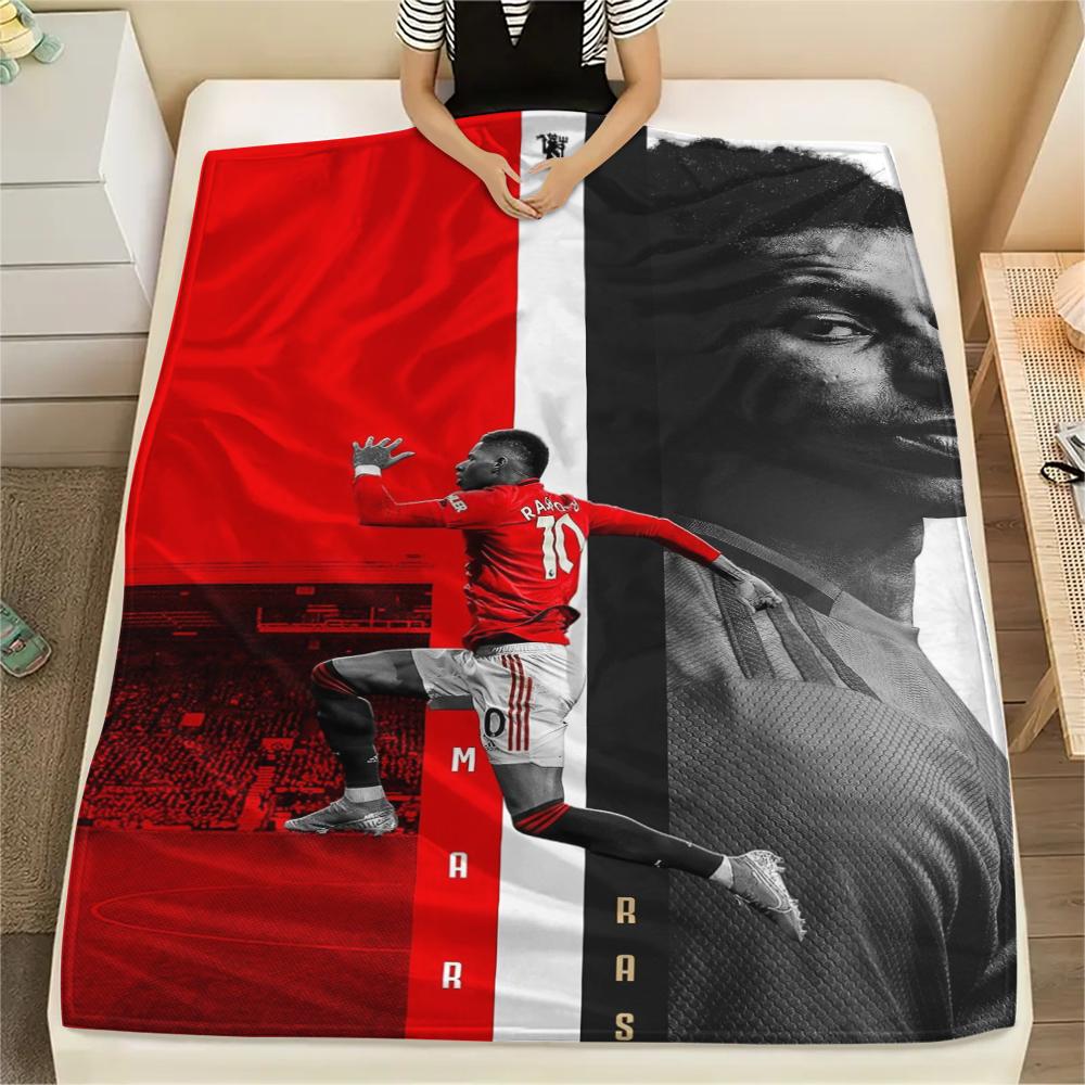 1PC Marcus Rashford Print Flannel Blanket, High quality Comfortable for All Seasons, Home Decor, Warmth and Comfort, Perfect for Christmas Gifts