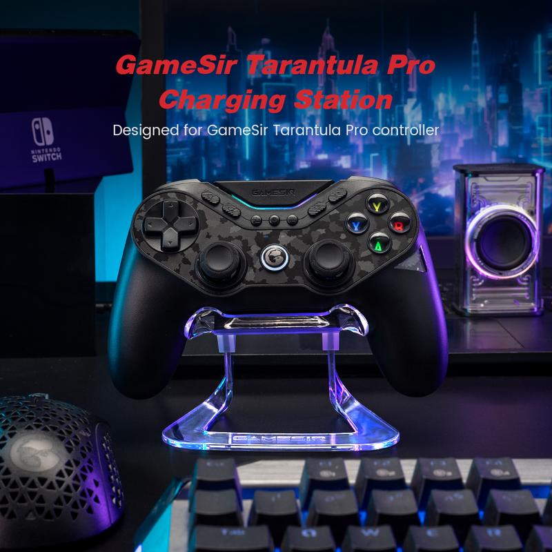 Зарядная станция GameSir Nova Cyclone 2 Tarantula Pro Док-станция для зарядки контроллера Умная зарядка Start-Stop Светодиодная RGB-лента