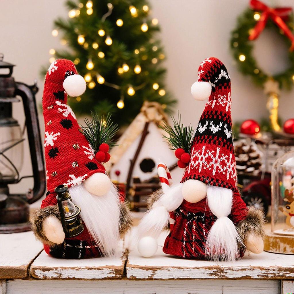 Mingguan Christmas Faceless Doll Gnome Beanie Ornament