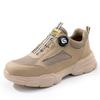 Новые рабочие туфли с вращающимися кнопками, защитные кроссовки, дышащие летние мужские ботинки, легкая неразрушимая обувь со стальным носком