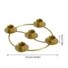 Gold Candle Holders Metal Round Candlestick Display Stand Advent Wreath Candle Stick Holders Home Wedding Candlestick Ornament