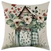 New Spring Car Plant and Flower Linen Pillowcase, Car Sofa Lumbar Pillow Cushion