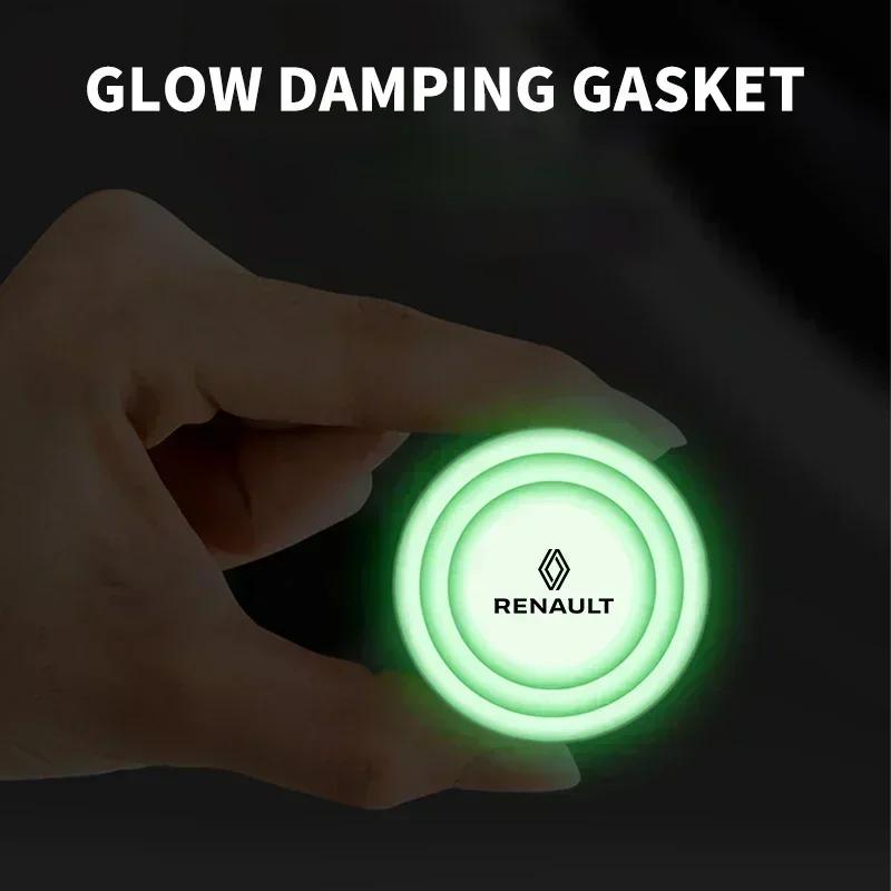 1/2/4Pcs Luminous Car Door Shock Stickers Absorber Cushion Gasket Anti-collision For Renault koleos duster megane 2 logan clio R666