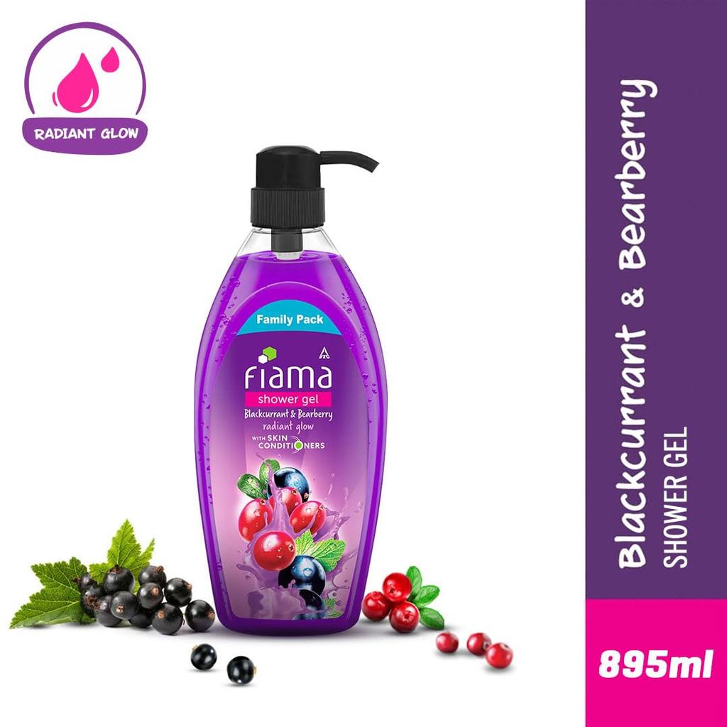 Fiama Body Wash Blackcurrant Bearberry 895ml Family Pack Moisturizing Shower Gel for Radiant Soft Skin