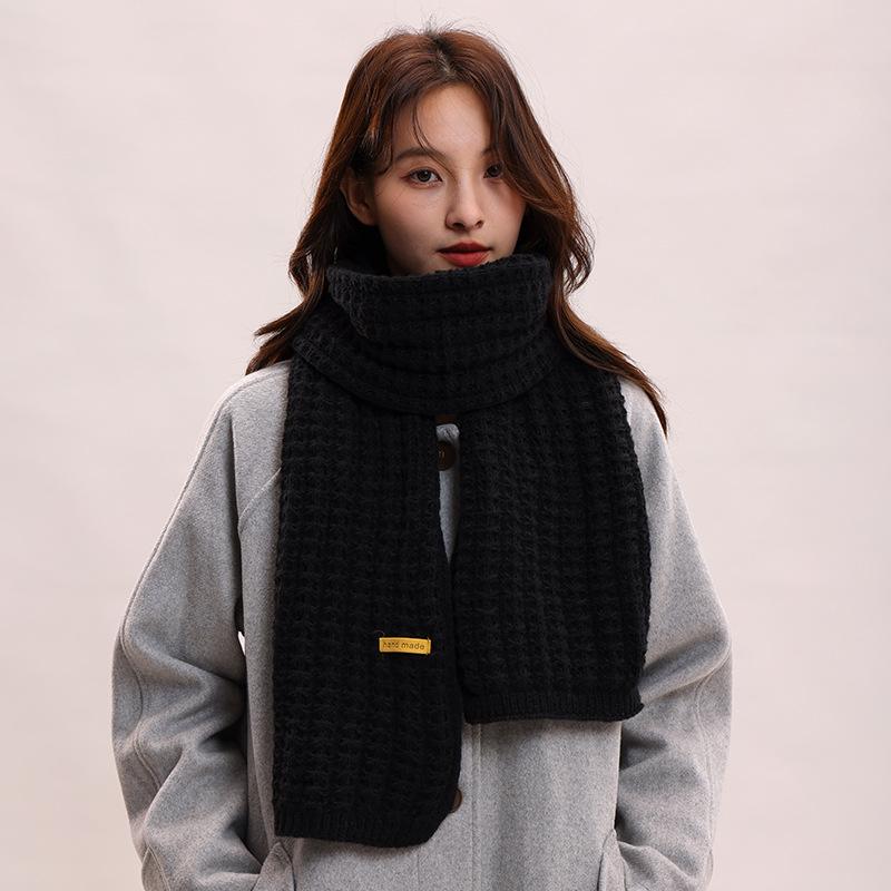 Red Scarf For Women 2024 New Winter Yarn Versatile Korean Version High-End Feeling Birthday Gift Couple Knitted Scarf