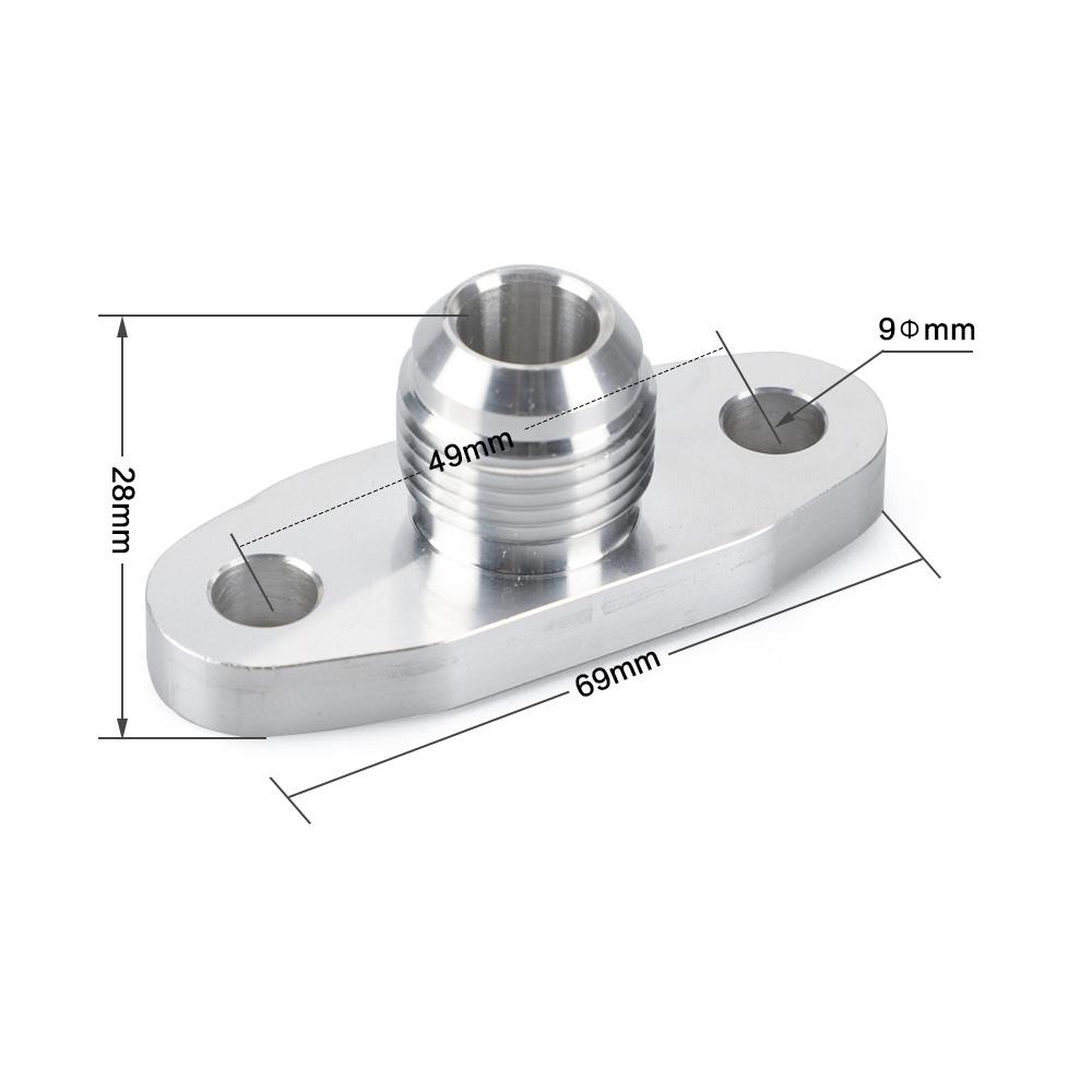 Hole pitch 2"/51mm Turbo Oil Drain Return Flange Adapter AN10 CNC Process No gasket leakproof for T3 T4 GT28 GT30 GT35 T25