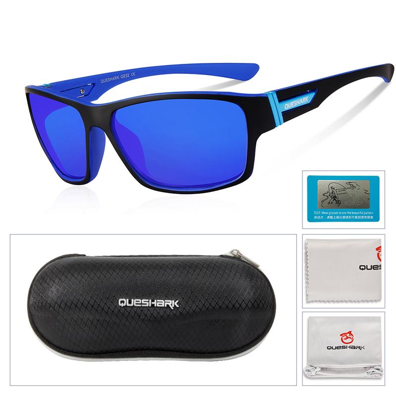 Queshark Square Polarized Cycling Glasses UV400 Sport Eyewear Camping Hiking Fishing Sunglasses