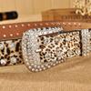 Gothic Rivet Waistband PU Leather Spicy Girls Belt Fashion Rhinestone Belt  For Jeans