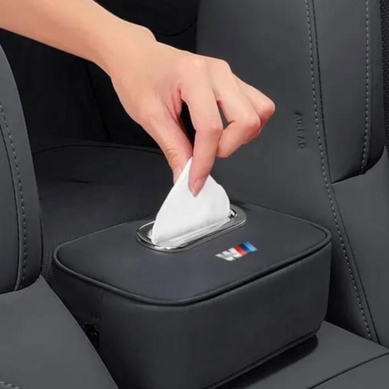 Leather Car Back Seat Tissue Box Holder Napkin Storage Bag Sticker For BMW G80 G06 G07 G42 G14 G15 G16 F82 F83 M2 M3 M4 M5 M8