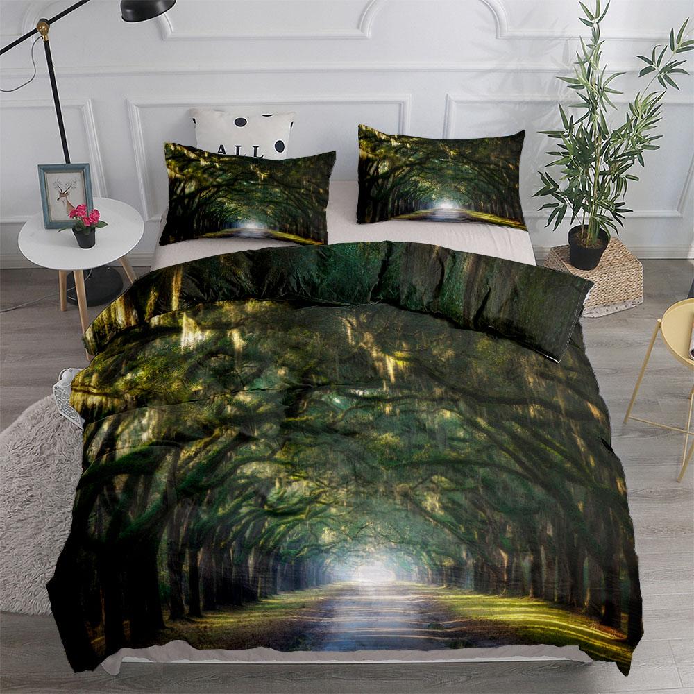 Комплект постельного белья Cottagecore Forest Roads King Queen Double Full Twin Single Size Duvet Cover Pillow Case Комплект постельного белья