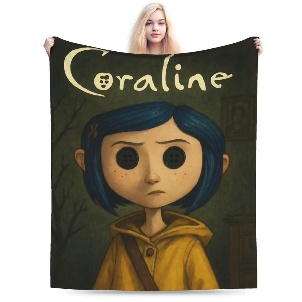 Coralines Flannel Blankets Winter Warm Bedding Throws for Girls Boys Living Room Funny Bedspread Sofa Bed Cover