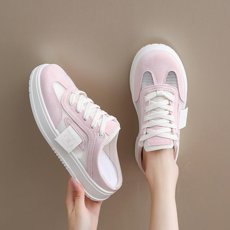 Мода CRLAYDK Летние женские мюли на удобной стельке, слипоны, сетчатые тапочки, женские лоферы-слайды без задника, повседневные плоские туфли для ходьбы