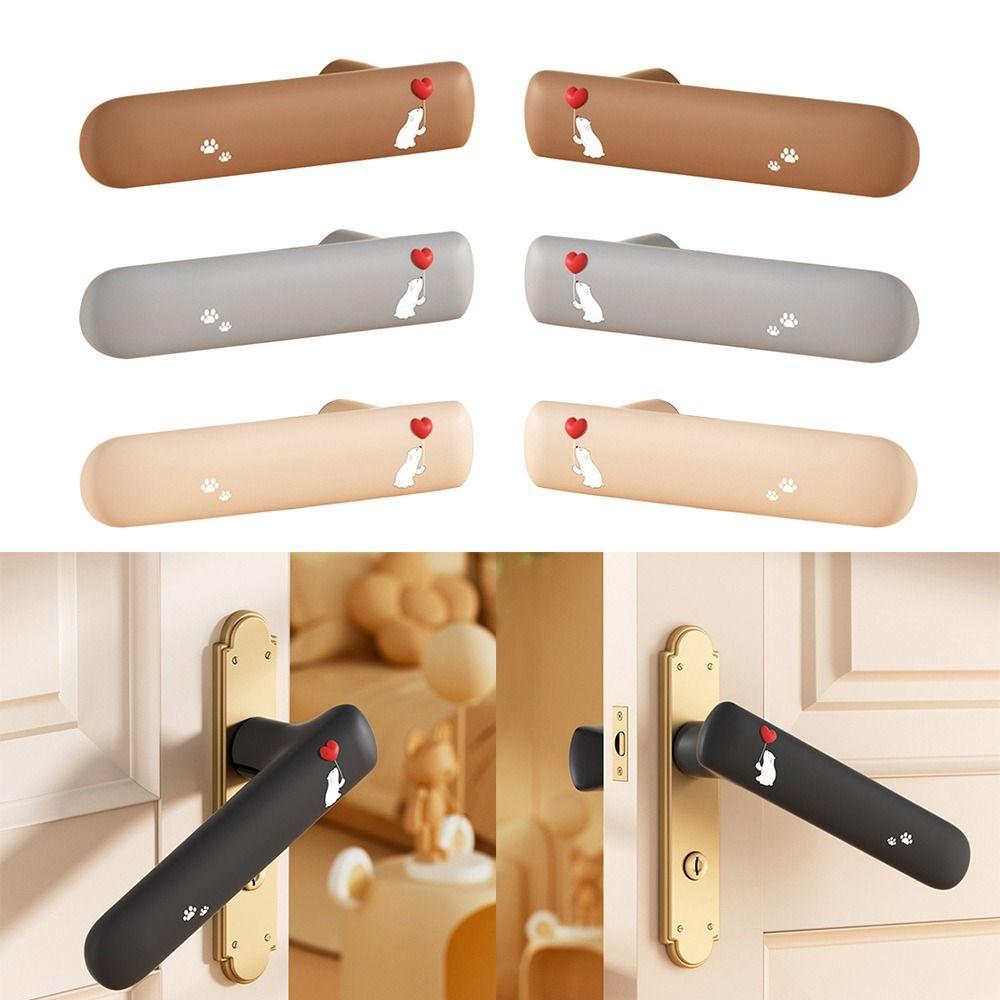 Anti-collision Door Knob Cover Silicone Protective Pad Cute Baby Safety Sleeve Protector for Home