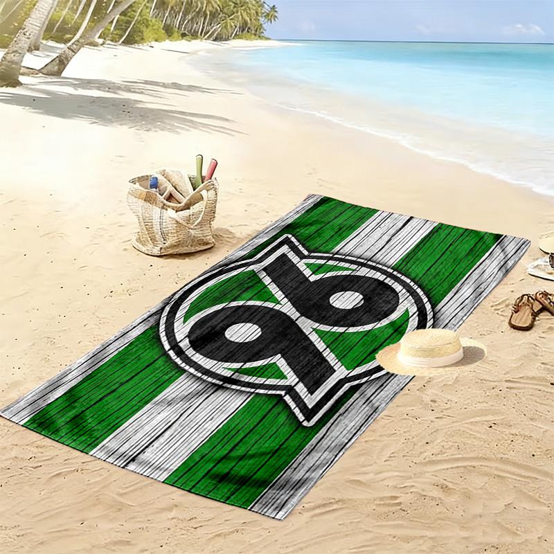 Пляжное полотенце Hannover 96, Большое, Мягкое, Быстросохнущее, для Пляжа, Кемпинга, Плавания