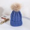 Children's Hat Winter Boy Girl Raccoon Hairball Knitted Hat Baby Twist Windproof Warm Wool Hat