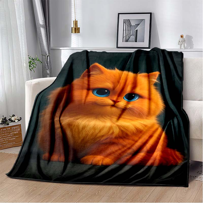 Cute Fox in Starry Mountain Night Fleece Blanket, Warm Throw Blanket for Living Room, Office, Game Pad, Gift Idea