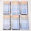 Men's Light Color Checkered Cotton Handkerchief Pocket Square, 16 Inch