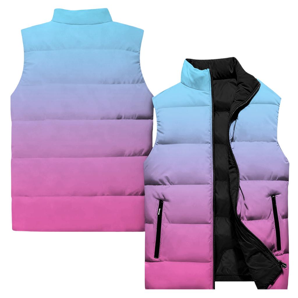 Ladies' Casual And Fashionable Sleeveless Vest Gradient Color Printing Cotton Jacket
