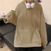 Vintage Plush Thick Hooded Sweater: Women's Long-Sleeve Autumn/Winter Top