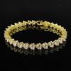 Women's Gold-Plated Zircon Tennis Bracelet - Full Diamond Design, Model S5650