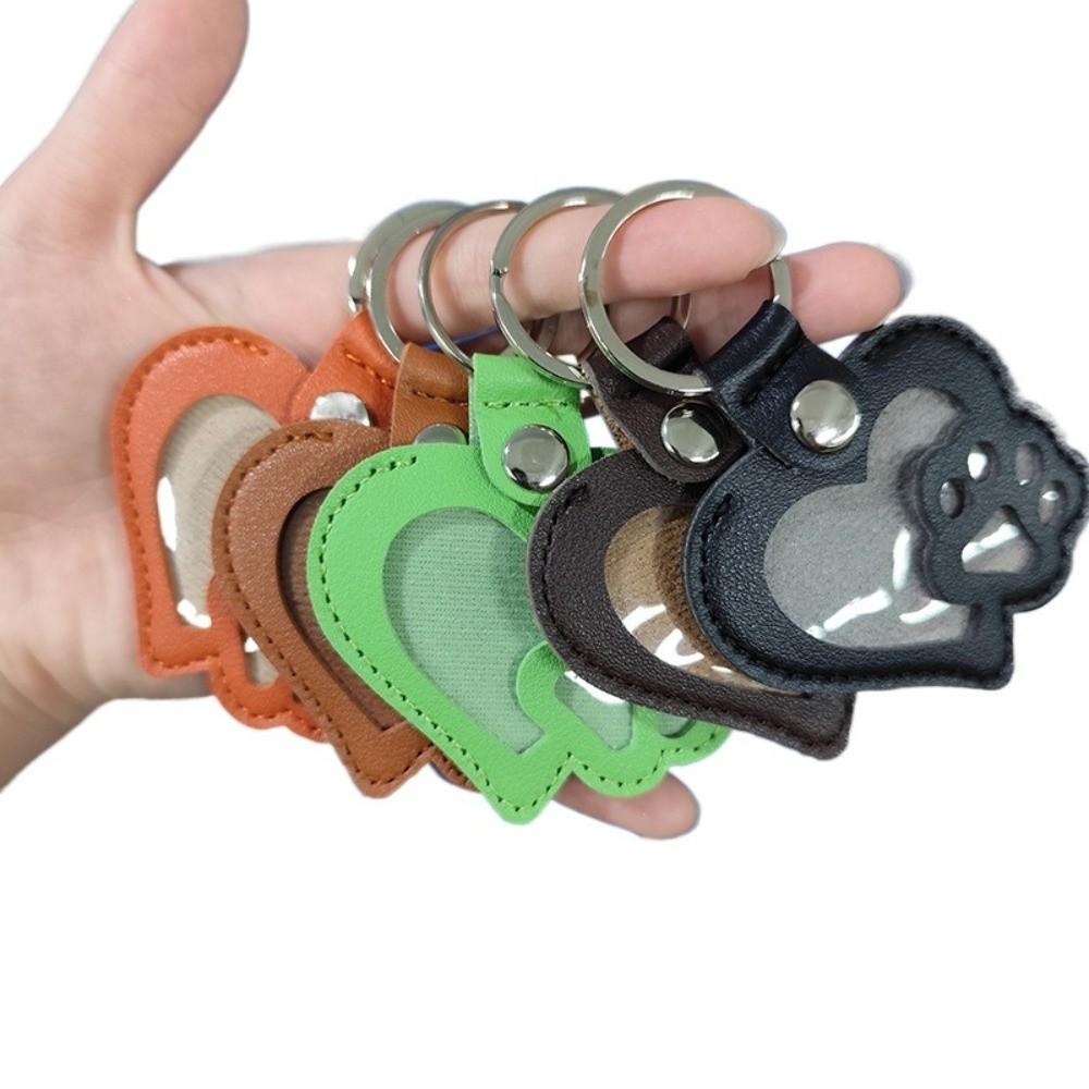 PU Leather Pet Hair Key Chain Portable Memorial Key Chain Pet Hair Storage Bag Pet Loss Memorial