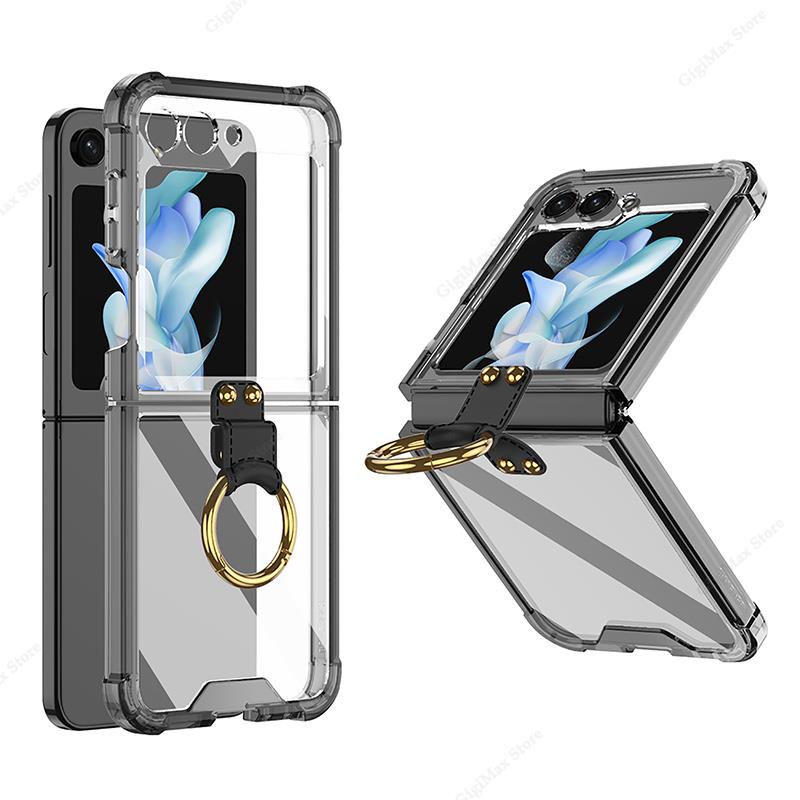 Wireless Charging Case For Samsung Galaxy Z Flip 5 Flip5 Clear Soft Cover For Samsung ZFlip5 Z Flip5 Funda Case Protective Coque