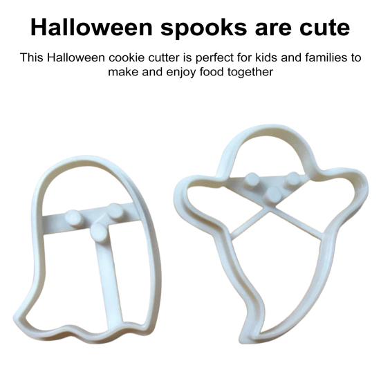 2Pcs Halloween Ghost Cookie Cutters Food-Grade Easy To Use for Biscuits Soft Candies Cake Decoration Happy Halloween Fun Gifts