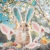 Easter Tree Topper Bunny Ears Plush Rabbit Ornament Spring Metal Decoration for Cute Easter Trees Home Decor Party Supplies