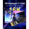 16K DisplayPort Cable 2.1 DP [16K@60Hz,8K@120Hz,4K@240Hz] 80Gbps, HDR10, DSC1.2a, G-Sync, FreeSync,Braided Display Port For Gaming Monitor TV Graphics