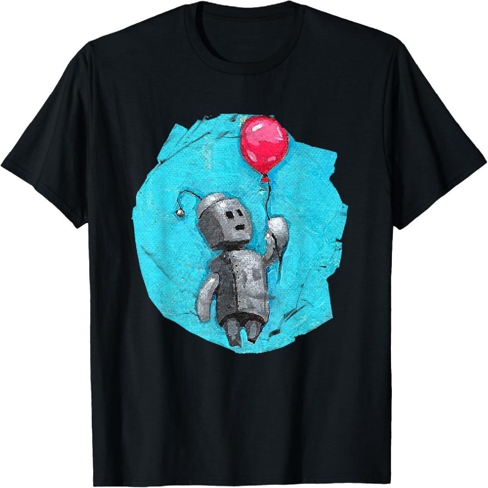Cute Grey Robot Balloon T-Shirt- SciFi Robot (dark Colors) T-Shirt