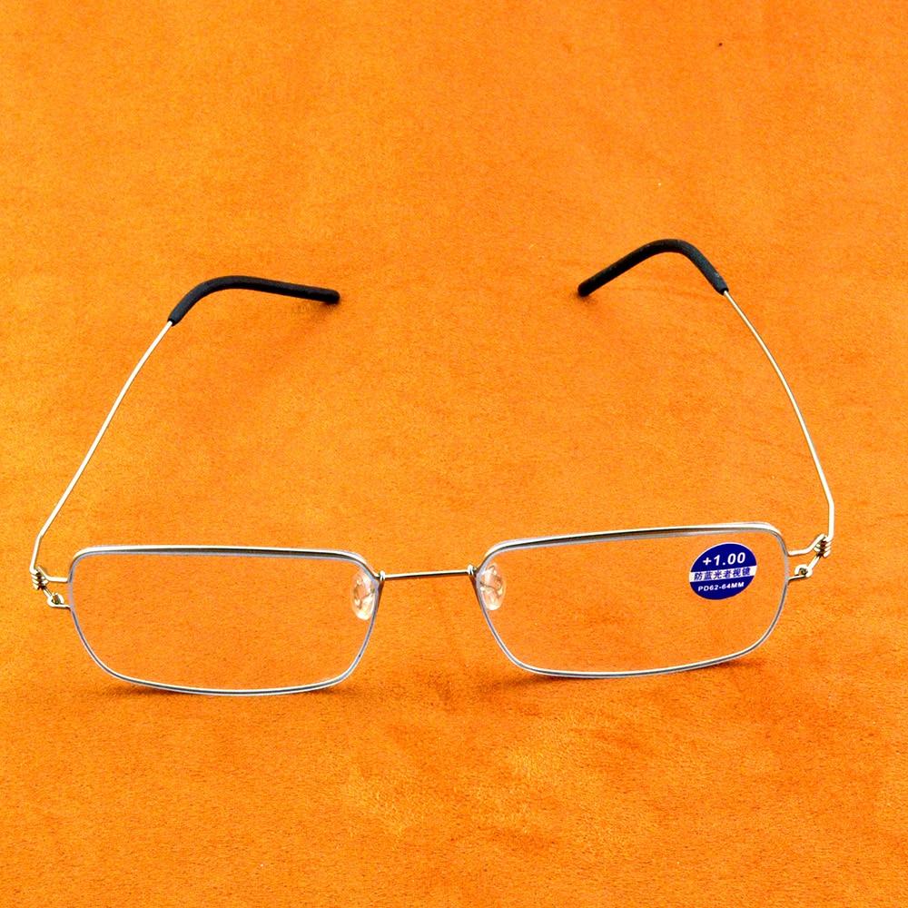 Безвинтовые медицинские носовые упоры из титанового сплава, противоскользящие дужки, 12-слойные линзы ручной работы, очки для чтения с покрытием от +0,75 до +4