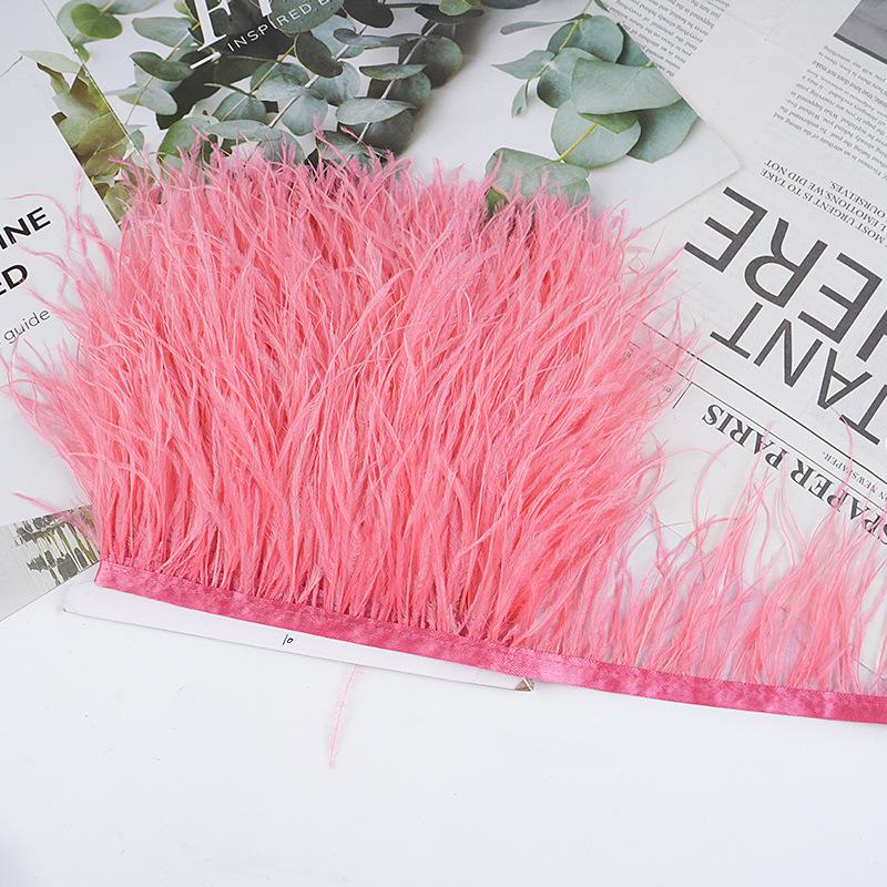 8-10Cm Ostrich Feather Wedding Dress Diy Performance Clothing Accessories Feather Tassel Including Webbing