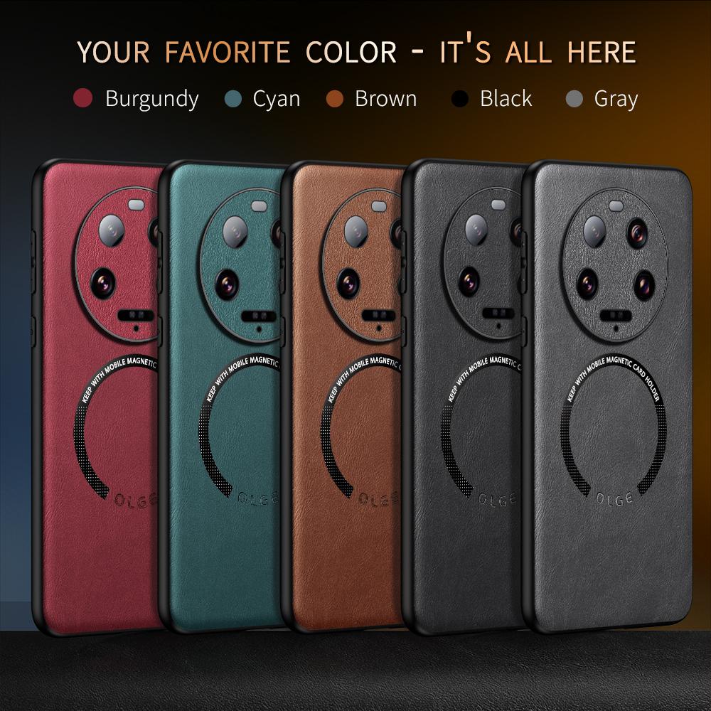 Роскошный кожаный магнитный чехол Magsafe для Xiaomi 14 13 12S 11 13T 5G автомобильный чехол силиконовый противоударный полный защитный чехол