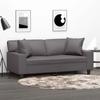 VidaXL 2-seater Sofa with Decorative Pillows Grey 140cm Faux Leather, Sofa, Loveseat, Living Room Sofa, Sofas, Sofa 3200868
