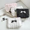 Женская мини-сумка для макияжа Корейское кружево бант Портативный кошелек для монет Маленький кошелек Сумка Kawaii Женский органайзер для косметики Милая сумка на молнии