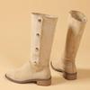 2024 New Western Cowboy Women's Boots Low Heel Women's Pointed Toe Over-the-Knee Boots Winter High Quality Suede Boots
