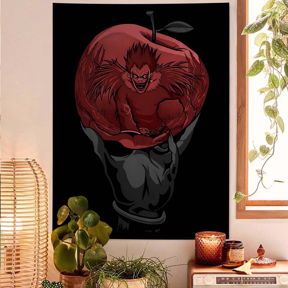 Death Note Full Character Collage Wall Tapestry Light Yagami Art Edgy Room Decor for Psychological Thriller Anime Fans