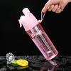 600ML Portable Water Bottle Large Capacity Plastic Straw Water Cup Drink Bottle With Time Marker For Outdoor Sports Fitness
