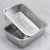 304 Tray Stainless Steel Storage Trays Leak Plate Hole Mesh Strainer Colander Wash Vegetable Basin Drying Water Filter Basin Lid